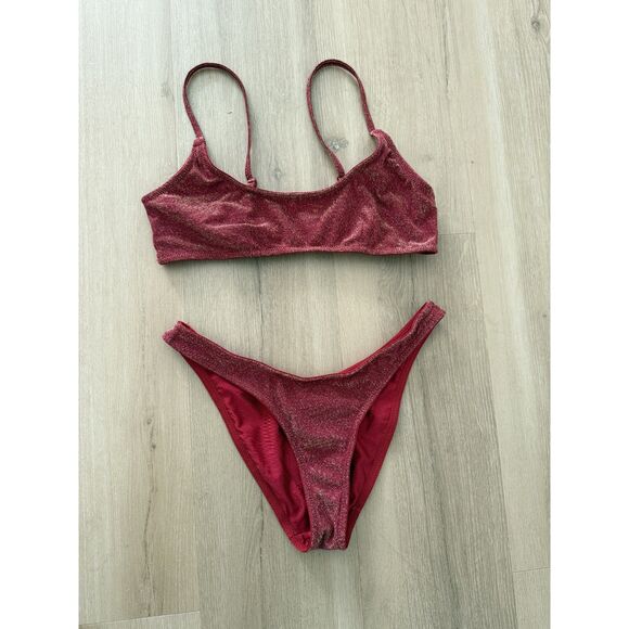 TRIANGL – Ruby Sparkle Bikini Set – Size M - Picture 8 of 9